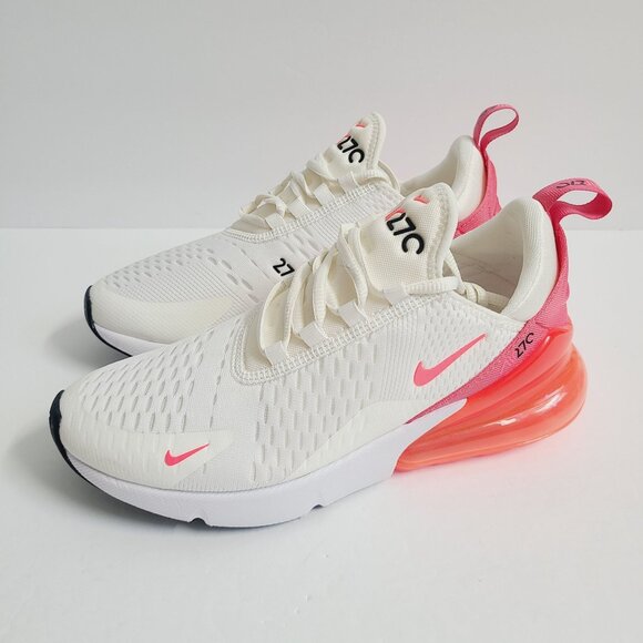 NEW Nike Womens Air Max 270 Shoes AH6789-122 Size 7.5 Sail Hot Punch